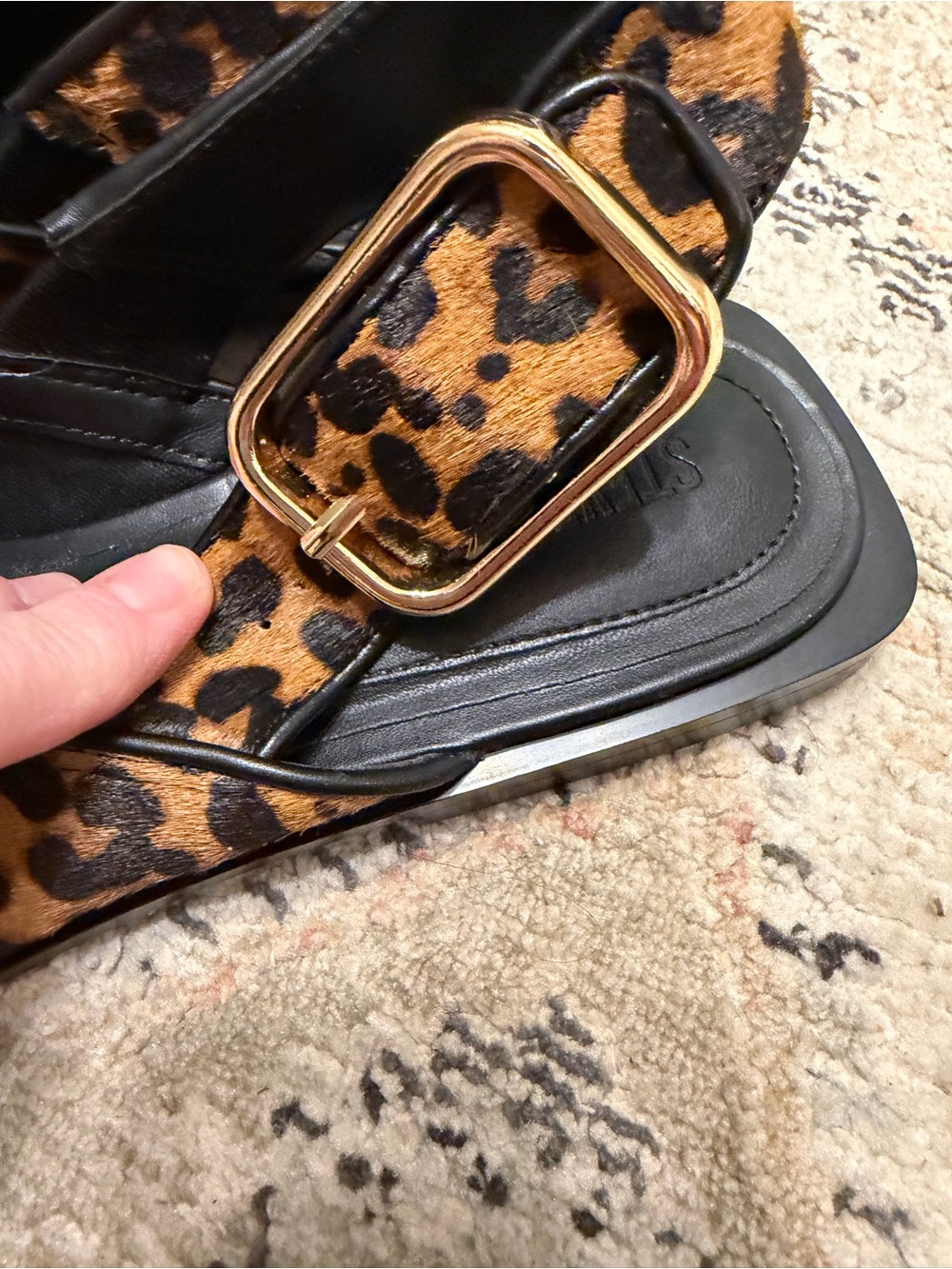 Steve Madden Leopard Print Pointed Slingback Flats - Brown/Black - Picture 4 of 8